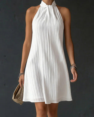 Kleid Halter Strukturiert A-Linie Kurz