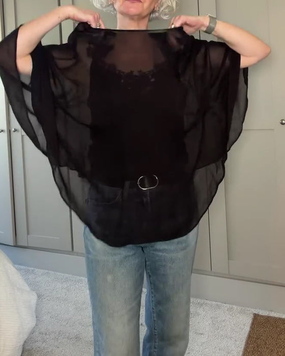 Set Sheer Cover-Up Mesh Camisole