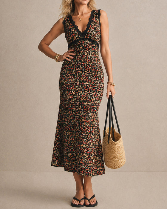 Kleid Lässig V-Ausschnitt Spitze