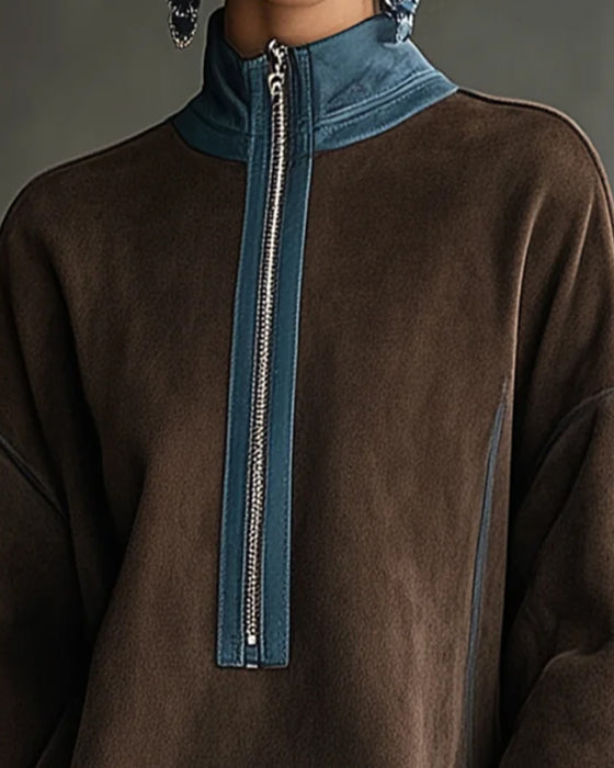 Kleid Langarm Stehkragen