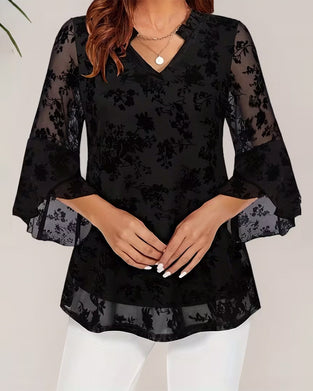 Bluse Elegant Und Stilvoll Glockenärmel