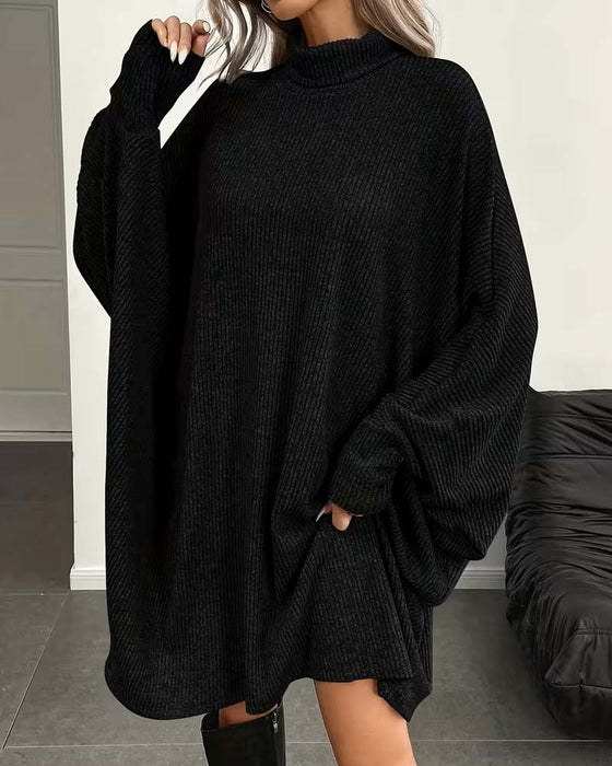 Kleid Fledermaus Ärmel Mini