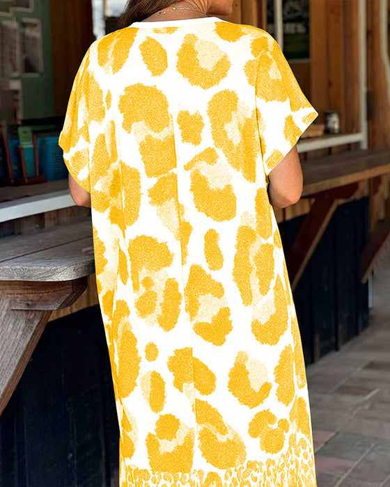 Kleid Locker Leopard Druck