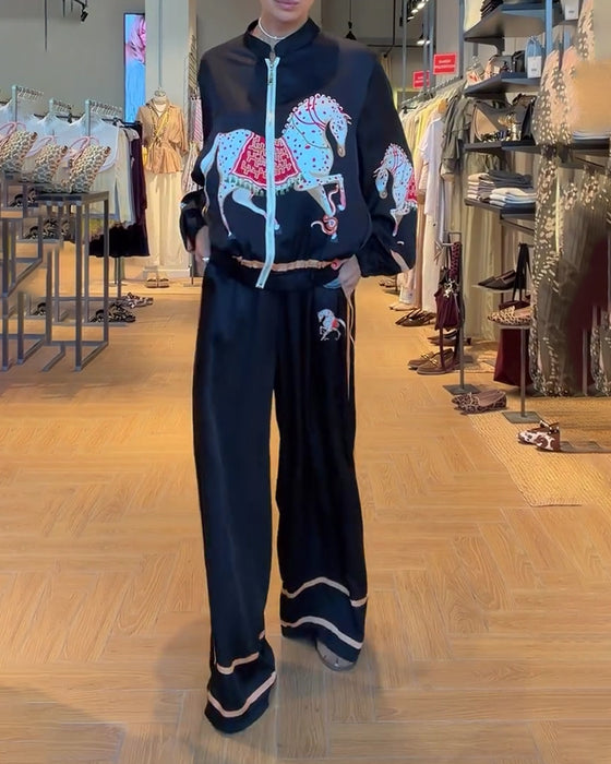 Set Kurze Jacke Und Lässige Hose