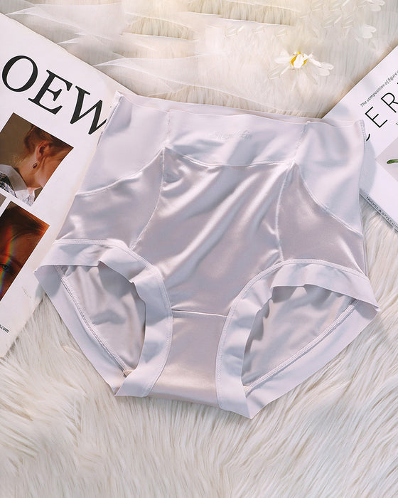 Damen hohe Taille Eisseide Satin nahtlose sexy Slip mit Po-Lift und Bauchkontrolle