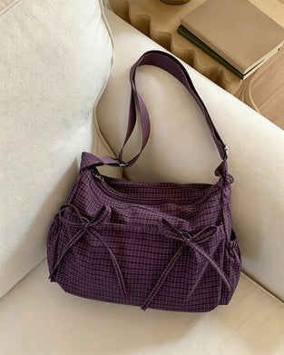 Tasche Schleife Karo Crossbody