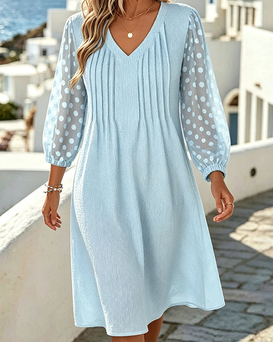 Kleid V-Ausschnitt Elegant A-Linie