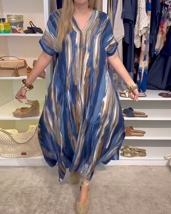 Kleid lässig locker V-Ausschnitt