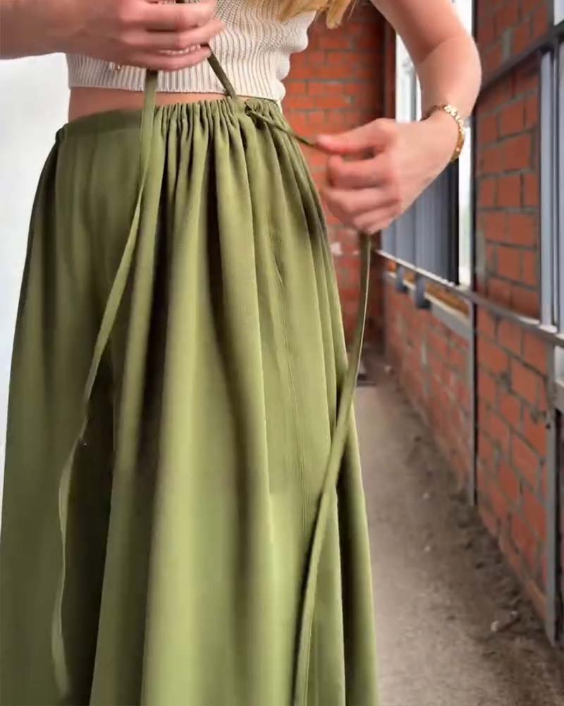 Hose Locker Kordelzug Weites Bein