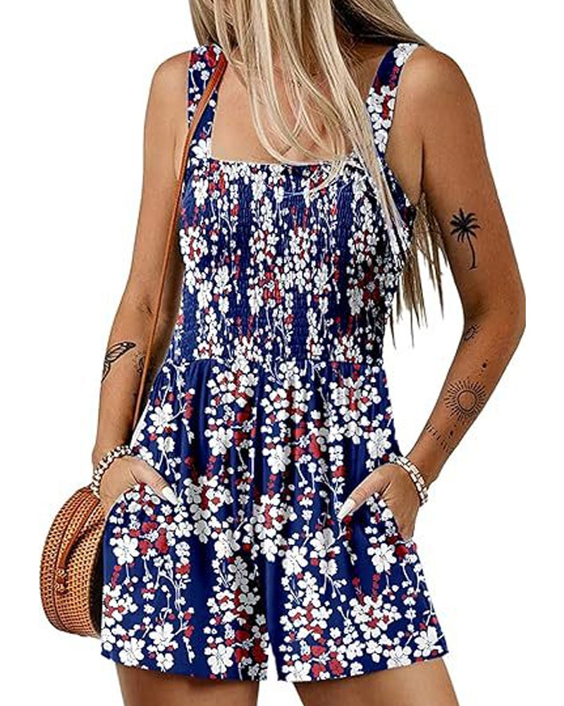 Jumpsuit geblümt lässig Träger-Shorts
