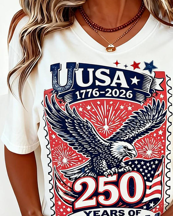 T-Shirt Rundhals Eagle Print