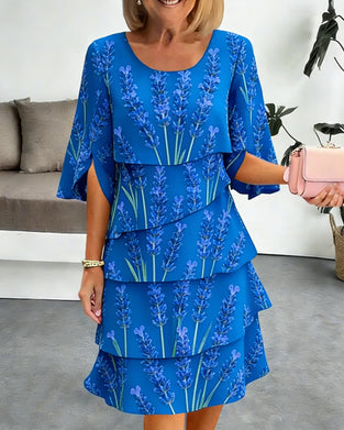 Kleid Lavendel Druck Lagen