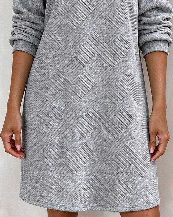 Kleid Geometrisch Geprägt Sweatshirt Gerade