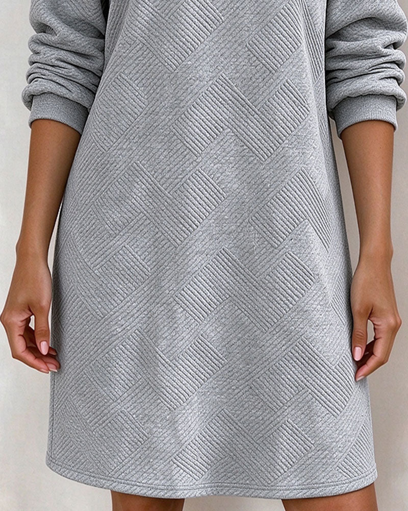 Kleid Geometrisch Geprägt Sweatshirt Gerade