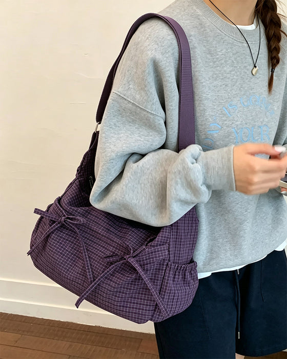 Tasche Schleife Karo Crossbody