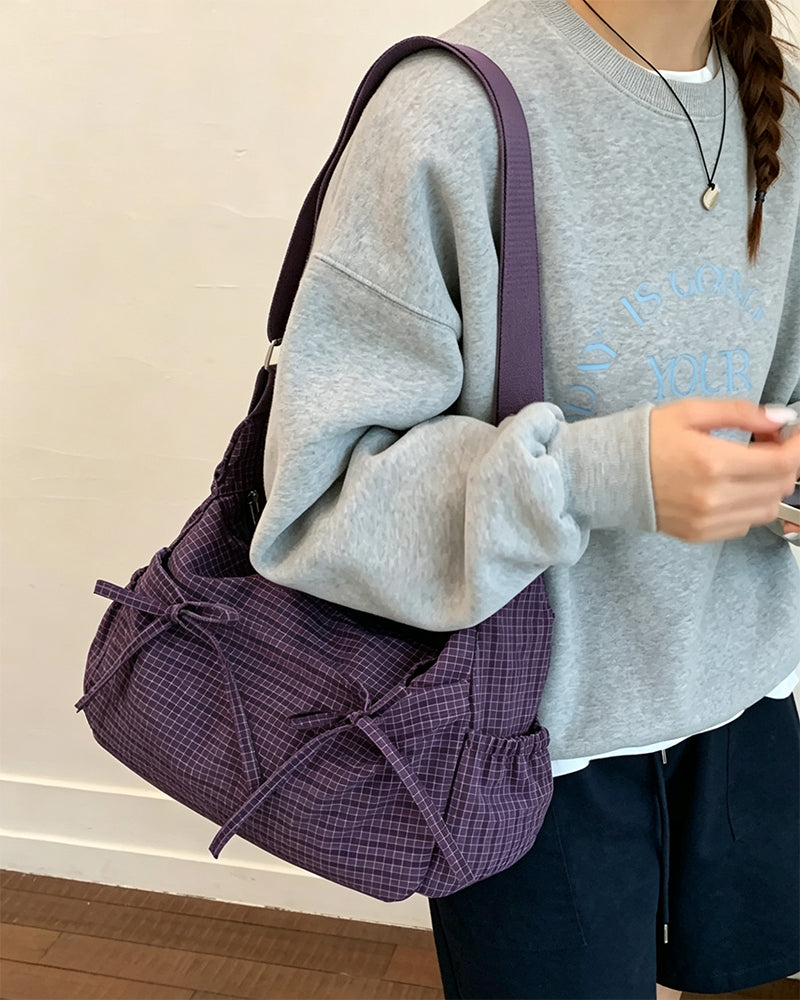 Tasche Schleife Karo Crossbody