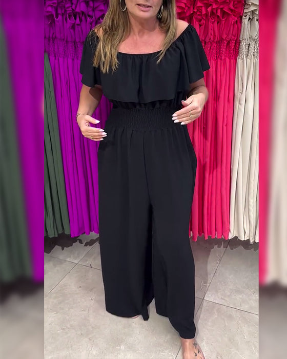 Raffelter Ein-Schulter Modischer Jumpsuit