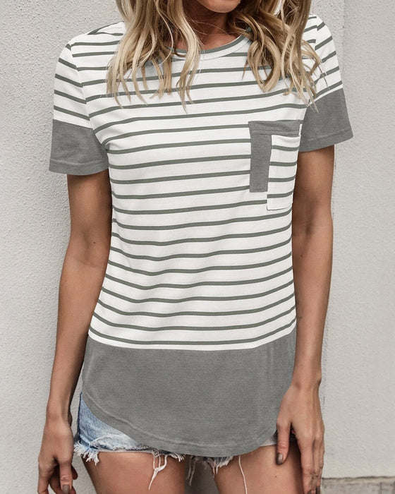 T-Shirt Gestreift Gestrickt
