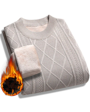 Pullover HerrenS Winter Flauschgefütterter Warmer Gestrickter