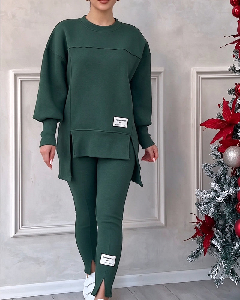 Set Bedruckt Sweatshirt Und Jogginghose