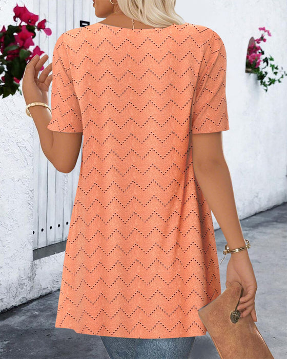 Bluse Fake Zwei-Teilig Ausgeschnitten Print