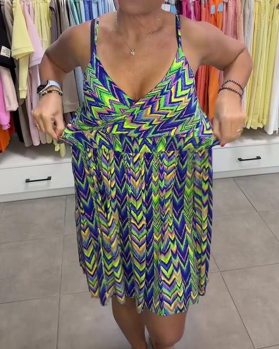 Kleid V-Ausschnitt Camisole Lässig