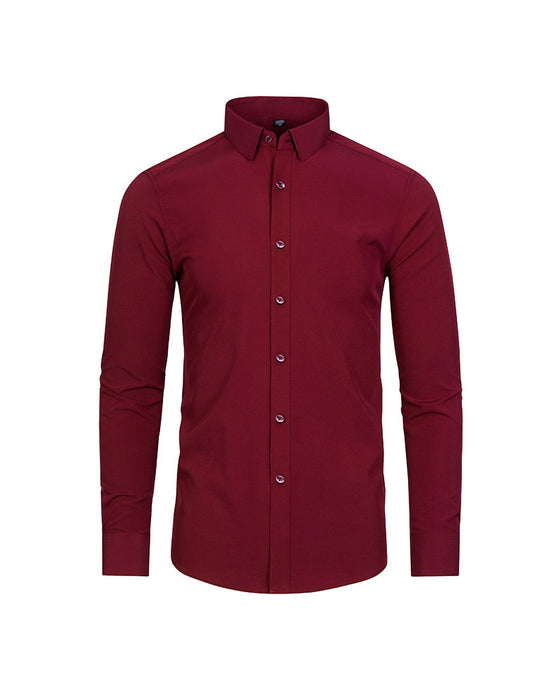 Herren Langarmhemd Uni