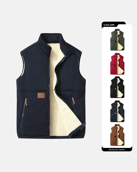 Cardigan Gepolstert Polar Fleece Offene Vorderseite