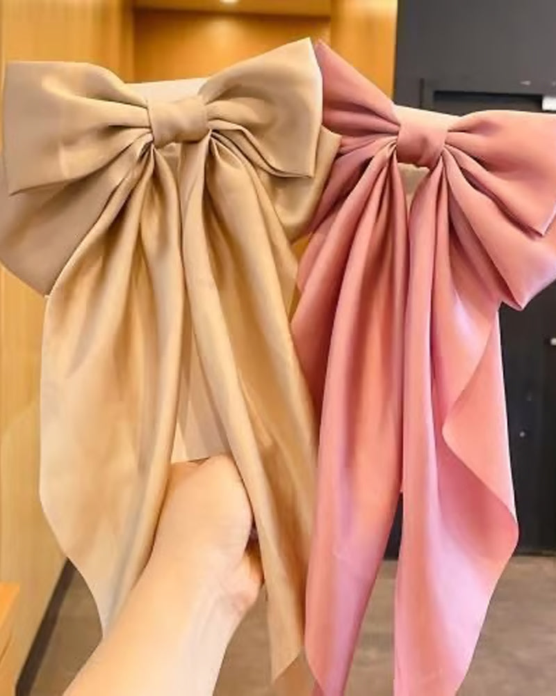 🔥 Große Schleife Haarspange Für Damen – Hochzeit & Alltag Pferdeschwanz Accessoire Mit Langem Ende