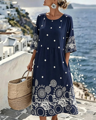 Kleid Gepunktet Punkt Print Locker Sitzend