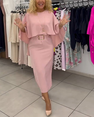 Kleid Fashionabler Runder Hals Elegant