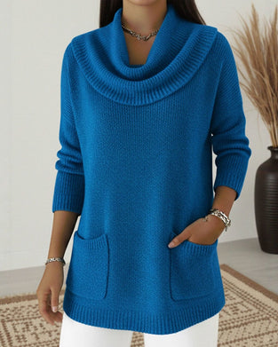 Pullover Kragen Schal Langes Ärmel