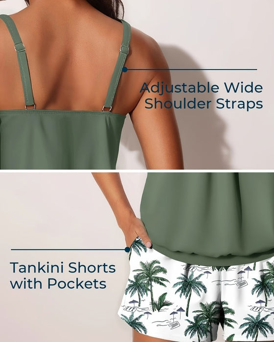 Tankini Tropisch Palme Baum Druck
