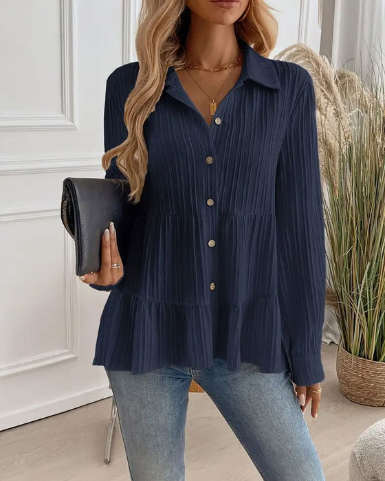 elegante Bluse mit Reverskragen und tailliertem Schnitt