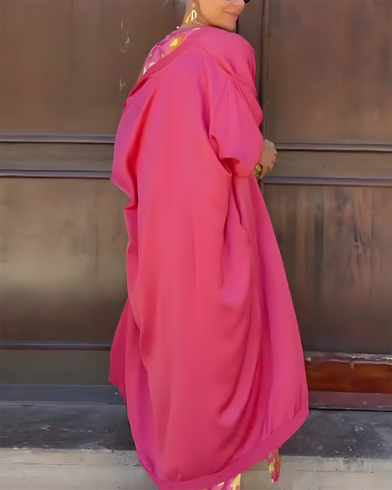 Set Ärmelloses Langes Kleid Mit Langer Strickjacke