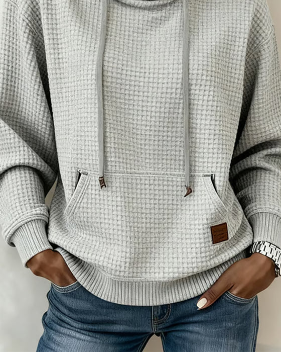 Sweatshirt Kapuze Kordel Waffel