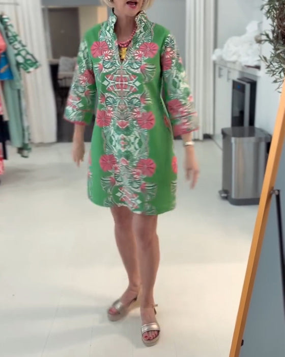 Kleid Stilvoll Locker geschnitten bedruckt