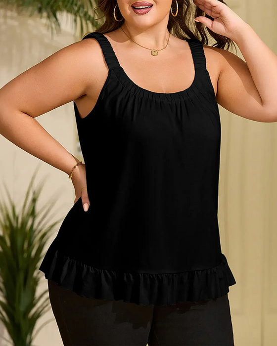 Tank Top Rüsche Besatz Lässig