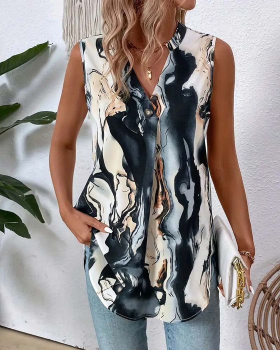 Bluse Tuschmalerei-Druck