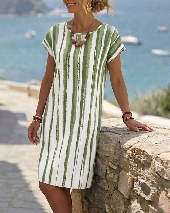 Kleid Vertikaler Streifen Shift