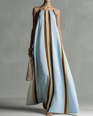 Lässiges Gestreiftes Trägerkleid