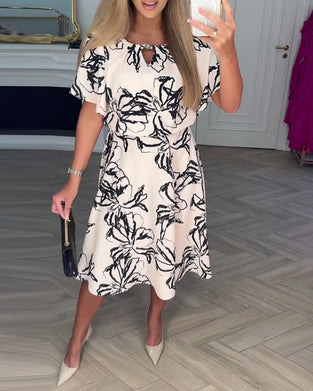 Kleid lässig Temperament gedruckt