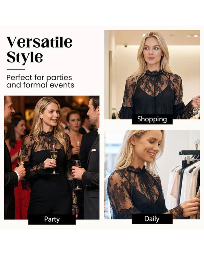 Kleid Elegant Durchbrochene Spitze