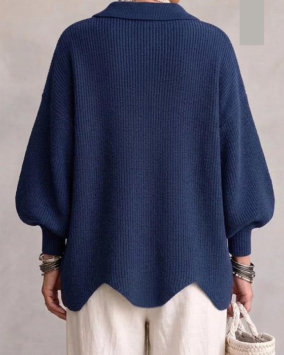 Cardigan Großer Metallknopf Revers