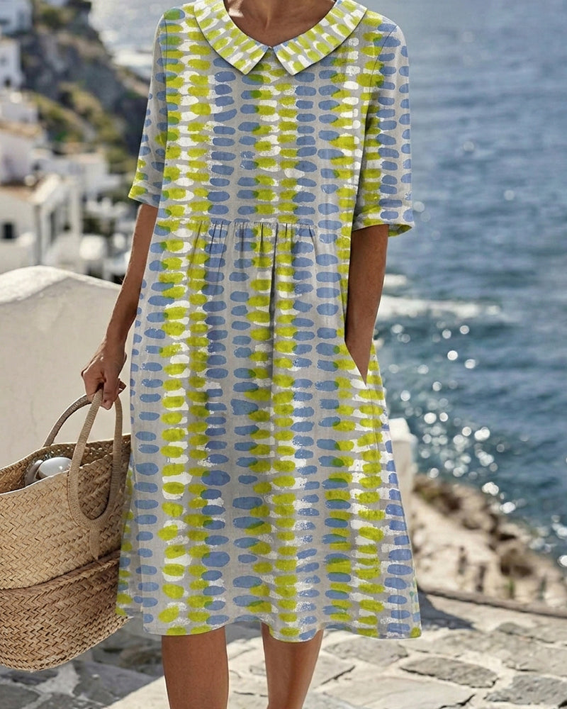 Kleid Bunt Pünktchen Revers