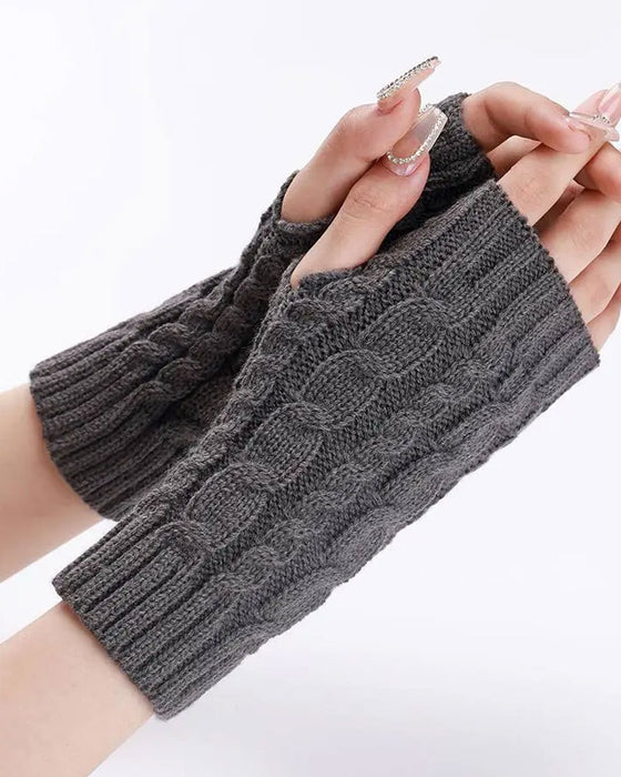 Zopfstrick Fingerlose Handschuhe