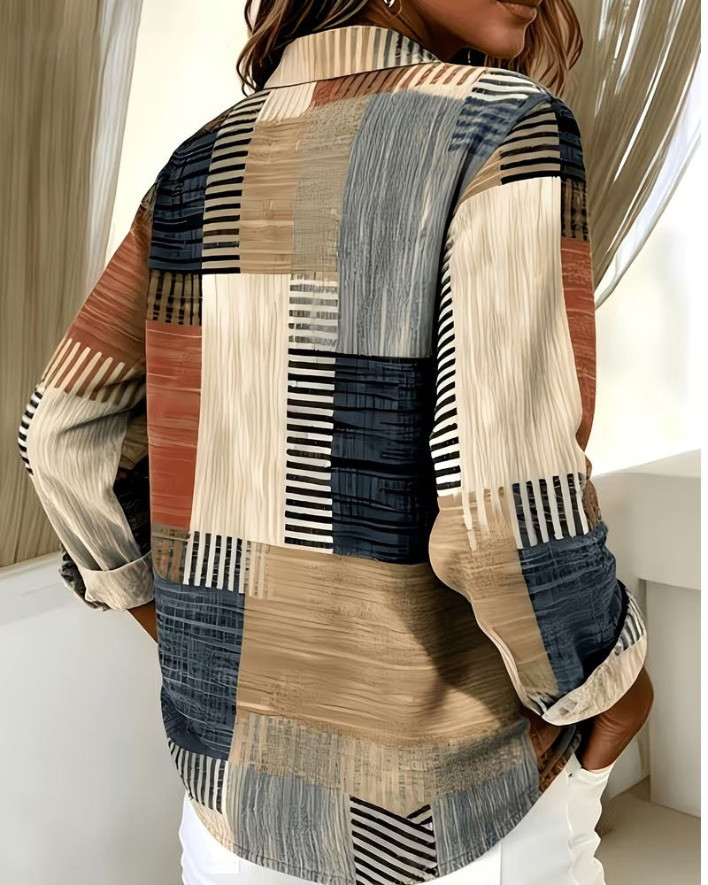 Hemd Vintage Gewaschen Print Revers