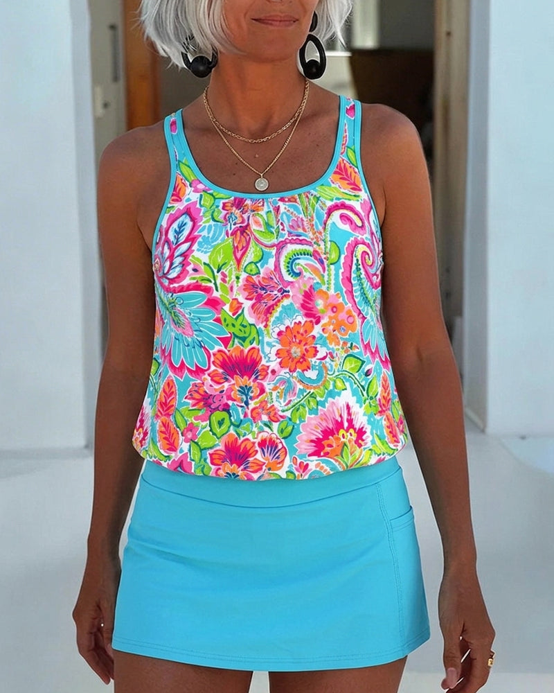 Tankini Blumig Druck Tank Top