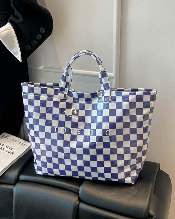 Handtasche Kariert Große Kapazität