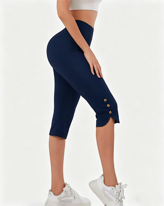 Leggings Einfarbig Schmal Geschnitten Gekürzt